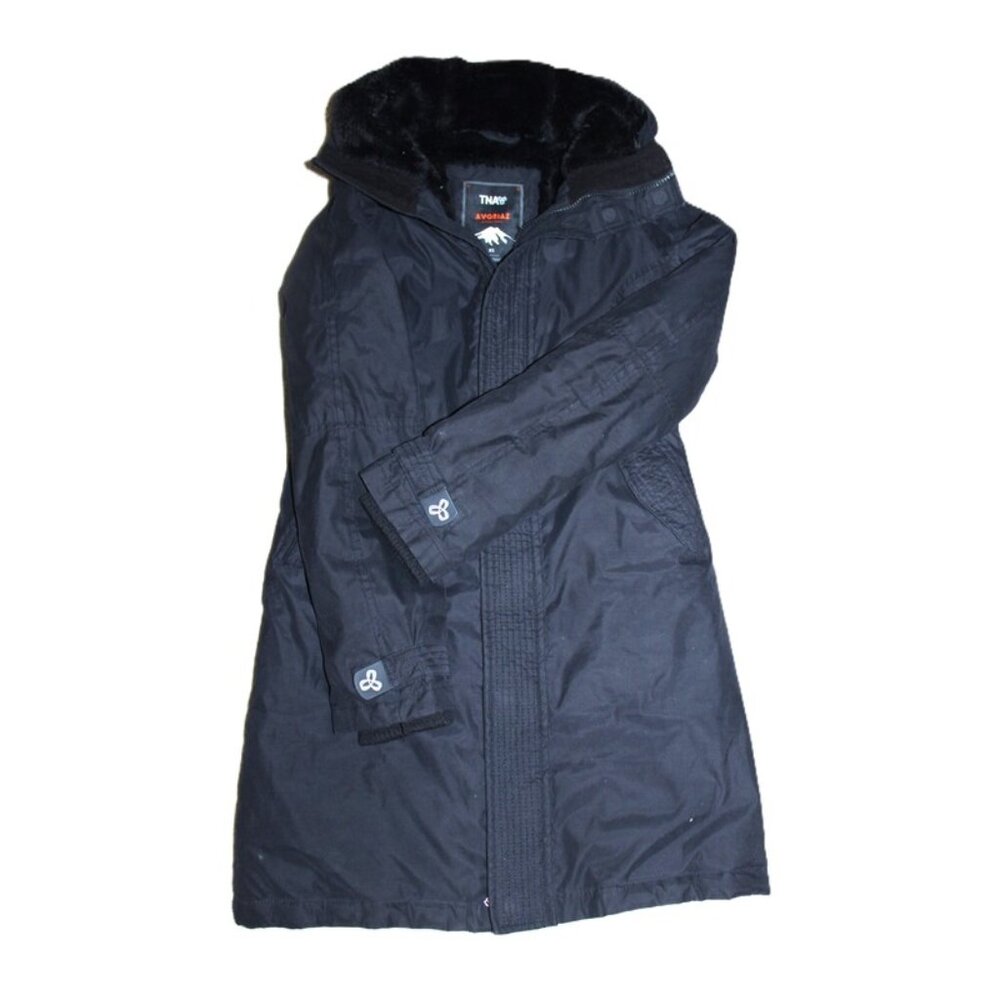 Aritzia TNA Avoriaz Hooded Transitional Weather Parka in Black (XS)